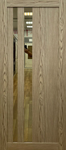 Межкомнатная дверь Юнилайн ПДЗ (Bronze 30008) Luxury wood Дуб тангет натуральный софт (стекло бронза)