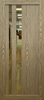 Межкомнатная дверь Юнилайн ПДЗ (Bronze 30008) Luxury wood Дуб тангет натуральный софт (стекло бронза)