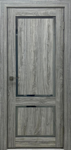 Межкомнатная дверь "NEO LOFT" Luxury wood ПДЗ (301) стекло графит Мелфорд грей