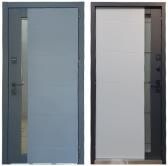 Дверь входная Аваллон Муар 7046(серый)/ Муар 7043(чёрный)