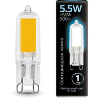 Упаковка ламп LED GAUSS G9, капсульная, 5.5Вт, G9, 10 шт. [107809205]