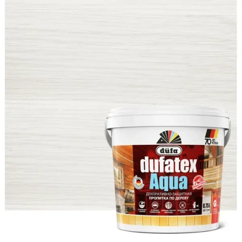 Пропитка для дерева водная Dufatex aqua 0.75 л цвет белый DUFA None