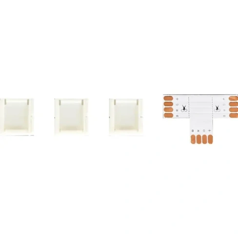 Коннекторы для RGB светодиодной ленты 5050 12-24 В 10 мм IP20 Т-образный 3 клипсы, контакты по центру APEYRON None