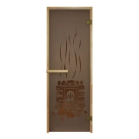 Дверь для сауны 69х189 см цвет бронза с рисунком Без бренда Стандарт