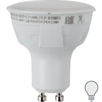 Лампа светодиодная яркая GU10 230 В 6 Вт 500 Лм 4000 К, свет холодный белый, для диммера UNIEL None