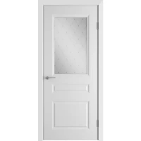 Дверь межкомнатная Стелла остеклённая эмаль цвет белый 60x200 см (с замком и петлями) VFD