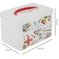 Коробка Multi Box 24.5x16x16.5 см 2 секции полипропилен с крышкой цвет прозрачный Без бренда Ящик