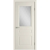 Дверь межкомнатная Стелла остеклённая эмаль цвет слоновая кость 60x200 см (с замком и петлями) VFD