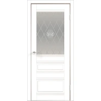 Дверь межкомнатная Эмили остекленная ПВХ ламинация цвет белый эмалит 60x200 см (с замком и петлями) VELLDORIS