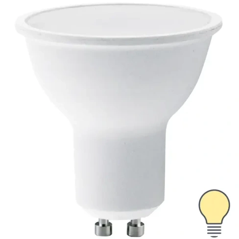 Лампа светодиодная Lexman GU10 175-250 В 7 Вт спот матовая 700 лм теплый белый свет LEXMAN None