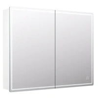 Шкаф зеркальный подвесной Vigo Look с подсветкой 80x80 см цвет белый VIGO