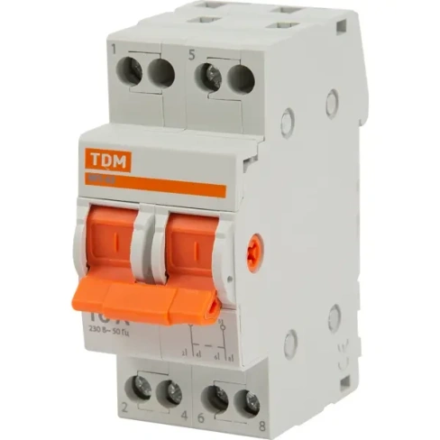 Выключатель нагрузки TDM Electric МП-63 2P 16 А трёхпозиционный TDM ELECTRIC МП-63 2P 16А