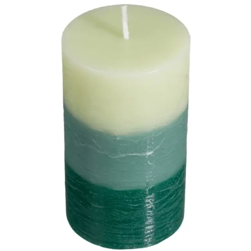 Свеча ароматизированная Хвойный зеленый 60x105 см Без бренда Свеча столбик аромат.3-х цветный