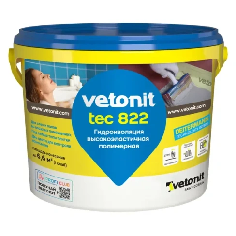 Мастика гидроизоляционная Vetonit Tec 822 4 кг цвет серый VETONIT Tec 822 серый