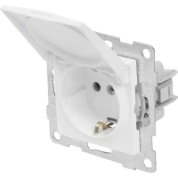 Розетка встраиваемая влагозащищённая Gusi Electric с заземлением с защитной шторкой и крышкой IP44 цвет белый GUSI ELECT