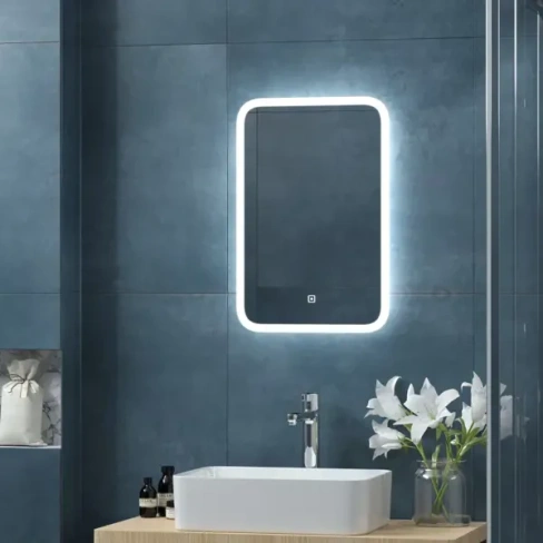 Зеркало для ванной Light Led с подсветкой 40x60 см цвет белый Без бренда