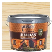 Воск-лазурь Husky Siberian полуматовый прозрачный 9 HUSKY Антисептик для защиты древесины