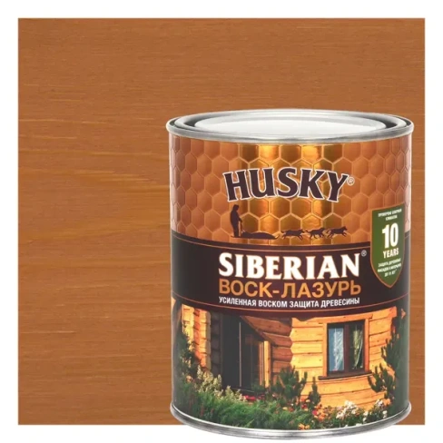 Воск-лазурь Husky Siberian полуматовый орегон 0.9 HUSKY Антисептик для защиты древесины