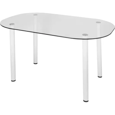 Стол кухонный Delinia Тулуза 119x75 см овал стекло цвет белый DELINIA Кухонный стол Стол стеклянный