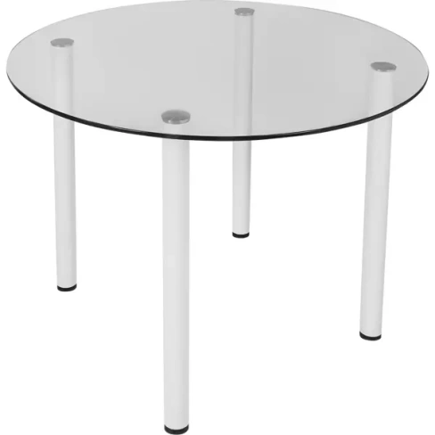 Стол кухонный Delinia Версаль 90x90 см круг стекло цвет белый DELINIA Кухонный стол Стол стеклянный круг