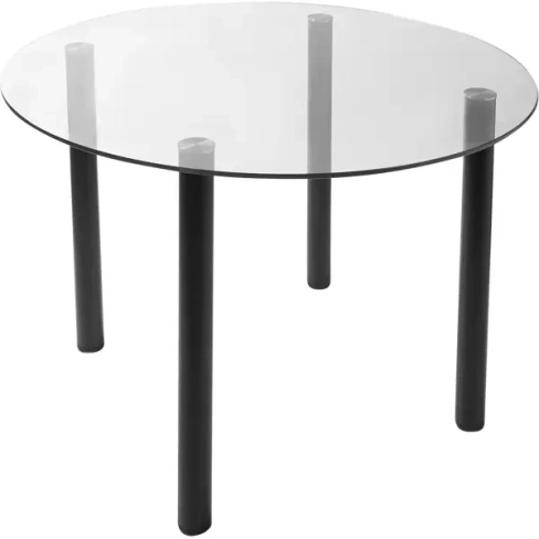 Стол кухонный Delinia Версаль 90x90 см круг стекло цвет черный DELINIA Кухонный стол Стол стеклянный круг