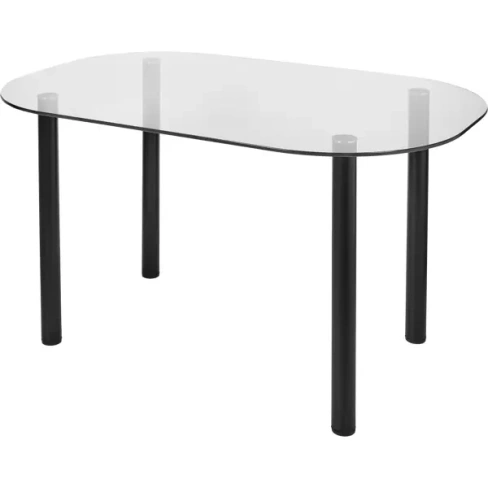 Стол кухонный Delinia Тулуза 119x75 см овал стекло цвет прозрачный/черный DELINIA Кухонный стол Стол стеклянный