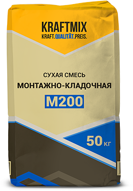 Монтажно-кладочная смесь М-200 Kraftmix, 50кг