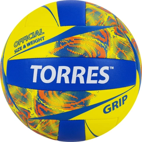 Мяч волейбольный TORRES Grip, 5 размер; желтый