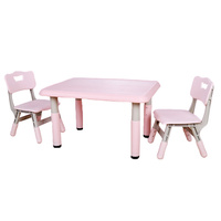 Комплект пластиковой детской мебели регулируемый стол и 2 стула, розовый