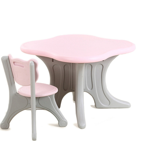 Комплект пластиковой детской мебели стол и стул, розовый
