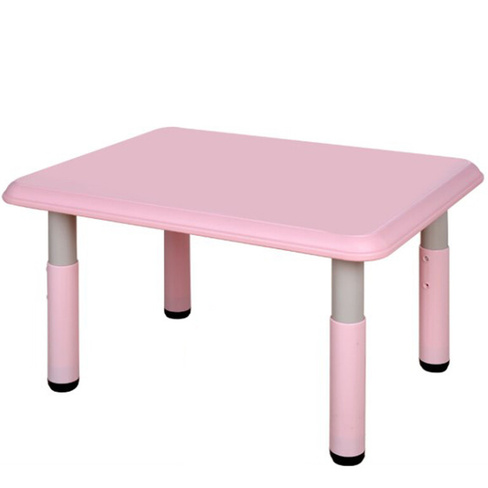 Пластиковый регулируемый прямоугольный стол 60х80, розовый