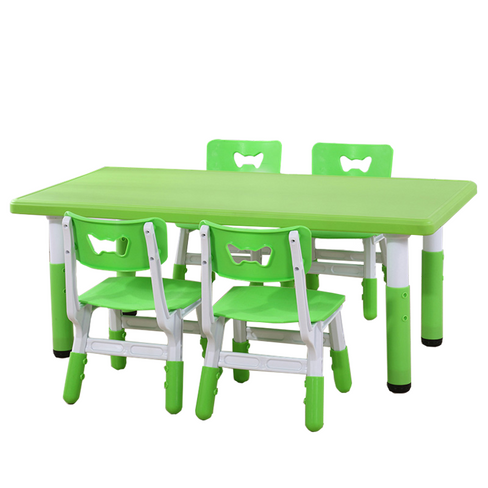 Стол детский пластиковый регулируемый прямоугольный 120х60, зелёный