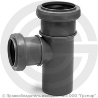 Тройник канализационный PP-H серый Дн 32-32 87гр б/нап в/к VALFEX