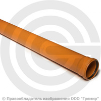 Труба для наружной канализации Дн 160х4 L=6м SN4 Хемкор НПВХ (ПВХ) рыжая