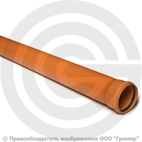 Труба для наружной канализации Дн 110х3,2 L=1м SN4 Агригазполимер НПВХ (ПВХ) рыжая