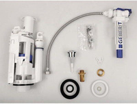BPCDF Арматура для бачка GSI комплект: механизм двойного смыва 3 / 6 л., наливной клапан, крепления, кнопка смыва, Хром