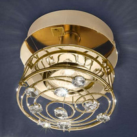 Kolarz "Solaris Spirale" светильник накладной потолоч., SW strass, прозрач, G9/40W, D11см, H11см, золото 24К