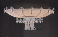 Lamp international светильник потолочный "Romantic", абажур из ткани бежевого цвета, прозр кристаллы