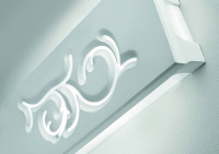 Leucos Modo светильник настенно-потолочный Shade P-PL 70, сатин стекло, декор гипс лепнина, 70х6,5х14см, 2x24W G5, белый