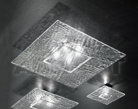 Linea light светильник настенно-потолочный Riflessi, узорчатое прозрачное стекло, 60*60 см 4*9W G9 220/240V, оправа из х