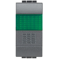 Кнопка 10А, 1P-NО + индикатор с зелёным рассеивателем LivingLight