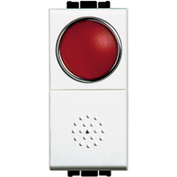 Кнопка 10А, 1P-NО + индикатор с красным рассеивателем LivingLight
