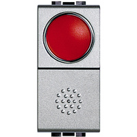Кнопка 10А, 1P-NО + индикатор с красным рассеивателем LivingLight