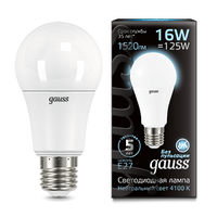 Лампа Gauss Black A60 16W 1520lm 4100K E27 LED Black (Gauss)