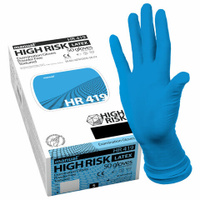 Перчатки латексные смотровые MANUAL HIGH RISK HR419 Австрия 25 пар 50 шт. размер L большой
