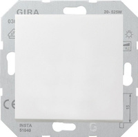Светорегулятор клавишный Gira F100 для люминесцентных ламп с управляемым эпра, с нейтралью, белый глянцевый