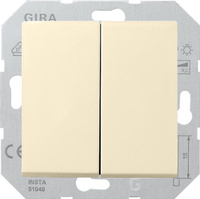 Светорегулятор клавишный Gira System 55 для ламп накаливания 230в и галогеновых ламп 220в, с нейтралью, кремовый глянцев