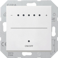 Светорегулятор клавишный Gira System 55 для люминесцентных ламп с управляемым эпра, с нейтралью, белый глянцевый