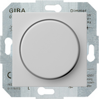 Светорегулятор поворотно-нажимной Gira System 55 для ламп накаливания 230в и электронных трансформаторов 12в, без нейтра