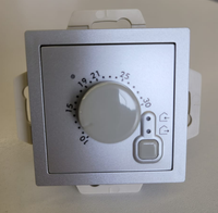 Терморегулятор для тёплого пола Schneider Electric AtlasDesign, алюминий - комплект из термостата для теплого пола с дат